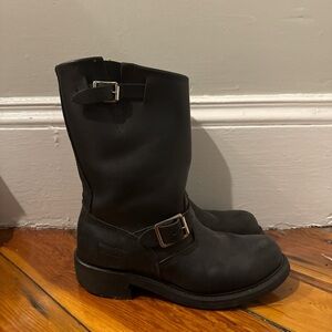 Black biker boots